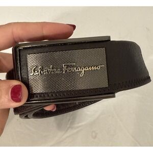 SalvatoreFerragamo Men's Brown Worn Leather Belt W/ Signature Plate Buckle Sz 40